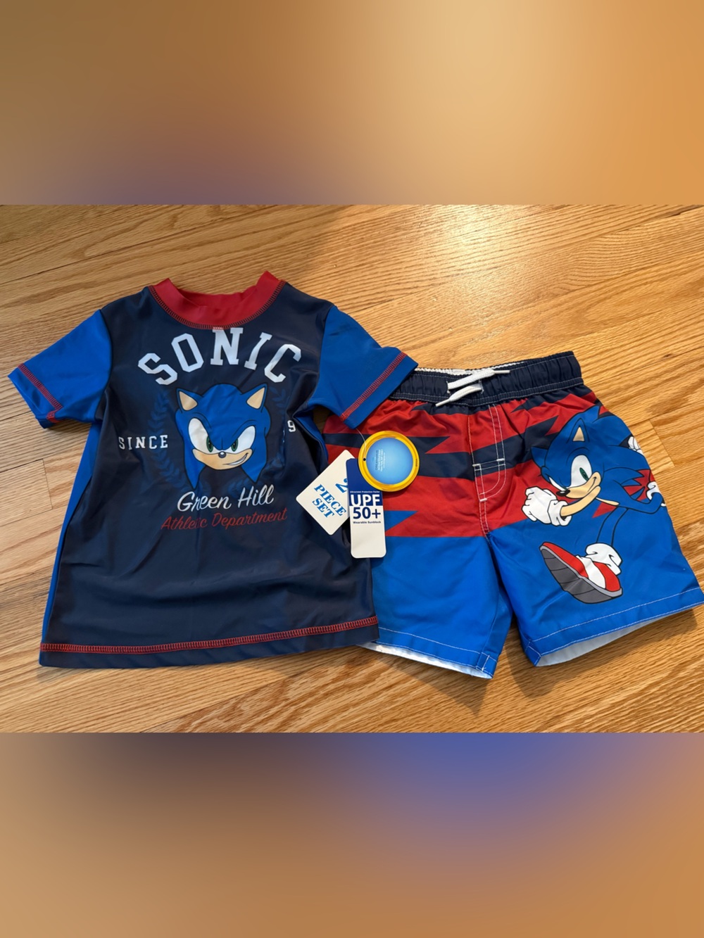 Sonic the Hedgehog Boys Rash Guard Set - Navy & Blue